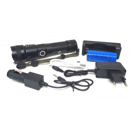 Lanterna Tática T9 kit recarregavél