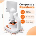 Microscópio Digital 800x Tela IPS 4,3 Pol Wi-Fi Foto Vídeo