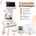 Microscópio Digital 800x Tela IPS 4,3 Pol Wi-Fi Foto Vídeo