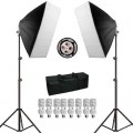 Softbox Greika Kit PK-SB-01 com 2 GRID + 2 Tripés + 8 Lâmpadas + 1 Bolsa - 110V