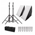 Softbox Greika Kit PK-SB-01 com 2 GRID + 2 Tripés + 8 Lâmpadas + 1 Bolsa - 110V