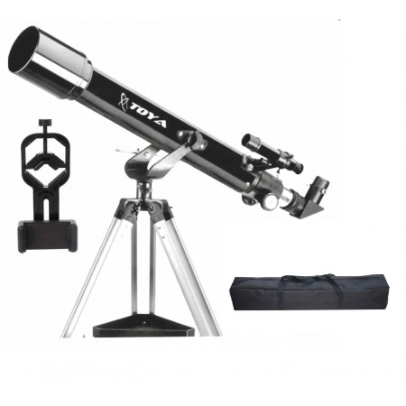 Telescópio Refrator 70mm Toya Galaxy Ultraoptec HRT 70L c/ oculares Plössl + Bolsa + Adp de celular