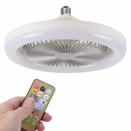Lampada Led Inteligente Com Ventilador Controle Remoto E27